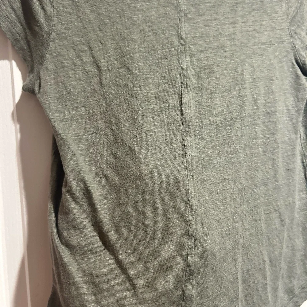 7 For All Mankind Green Cap Sleeve Crop Tee - Picture 3 of 3
